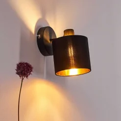 Applique Murale Alsen Noir, 1 Lumiere