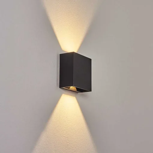 Applique Murale D'Exterieur Spidern Led Noir, 1 Lumiere
