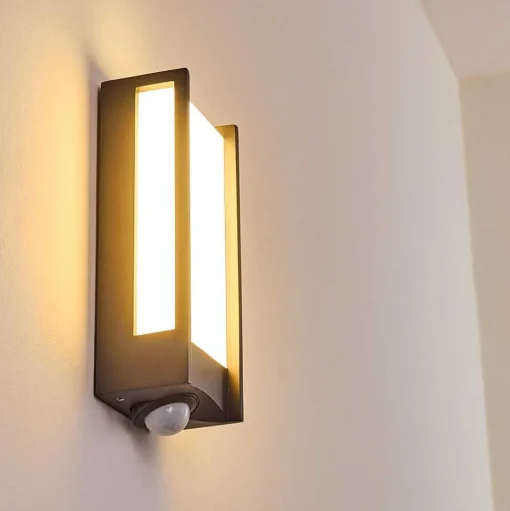 Applique Murale D'Exterieur Skove Led Anthracite, 1 Lumiere, Detecteur De Mouvement