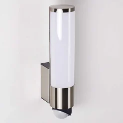 Applique Murale D'Exterieur Vason Led Acier Inoxydable, 1 Lumiere, Detecteur De Mouvement