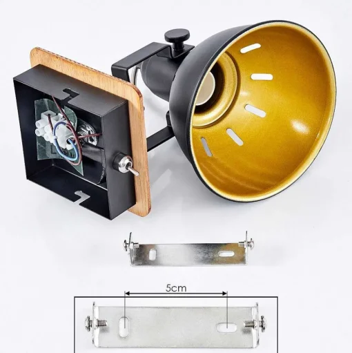 Applique Murale Tina Chrome, Ecru, Noir, 1 Lumiere