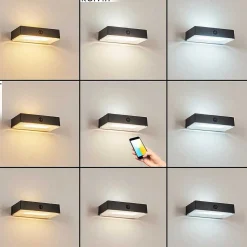 Applique Solaire Seilhac Led Noir, 1 Lumiere, Detecteur De Mouvement