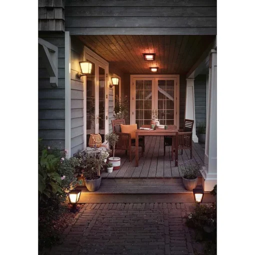 Borne Lumineuse Philips Hue Ambiance White & Color Econic Led Noir, 1 Lumiere, Changeur De Couleurs