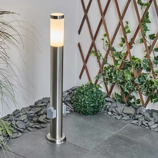 Borne Lumineuse Sessa Nickel Mat, 1 Lumiere