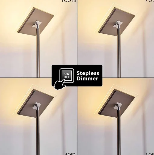 Lampadaire A Vasque Veteli Led Acier Inoxydable, 2 Lumieres