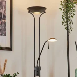 Lampadaire Biot Led Noir, 2 Lumieres