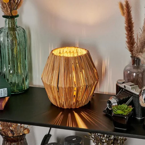 Lampe De Table Cricket Ecru, Noir, 1 Lumiere
