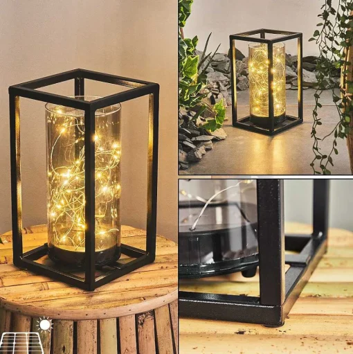 Lampe Solaire Aracaju Led Noir, 30 Lumieres