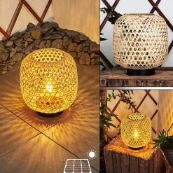 Lampe Solaire Conneaut Led Bois Clair, Noir, 1 Lumiere