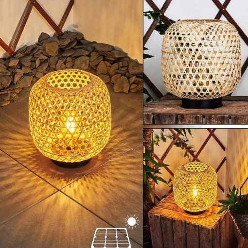 Lampe Solaire Conneaut Led Bois Clair, Noir, 1 Lumiere