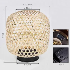 Lampe Solaire Conneaut Led Bois Clair, Noir, 1 Lumiere