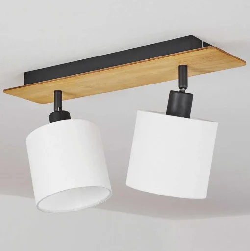 Plafonnier Alsen Ecru, Noir, 2 Lumieres
