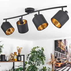 Plafonnier Alsen Noir, 4 Lumieres