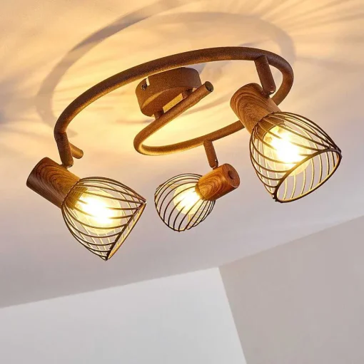Plafonnier Arjen Rouille, 3 Lumieres