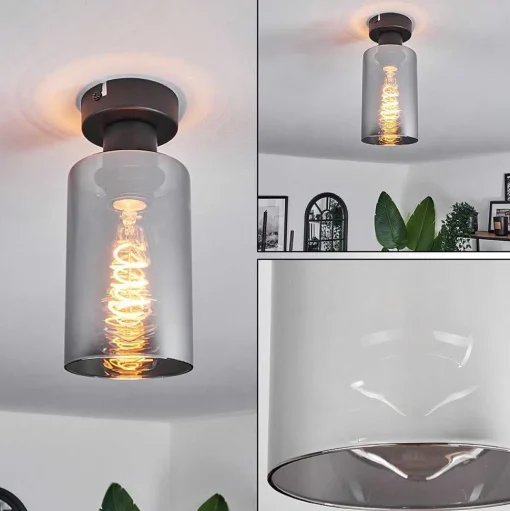 Plafonnier Hunouri Noir, 1 Lumiere