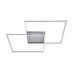 Plafonnier Paul Neuhaus Q-Inigo Led Acier Inoxydable, 2 Lumieres, Telecommandes