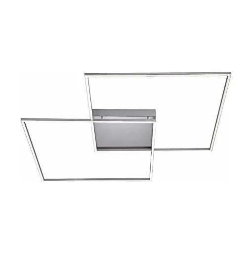 Plafonnier Paul Neuhaus Q-Inigo Led Acier Inoxydable, 2 Lumieres, Telecommandes