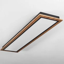 Plafonnier Salmi Led Couleur Bois, 1 Lumiere, Telecommandes