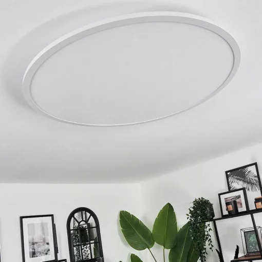 Plafonnier Sani Led Blanc, 1 Lumiere, Telecommandes, Changeur De Couleurs
