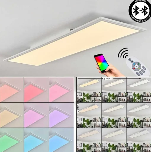 Plafonnier Voisines Led Blanc, 1 Lumiere, Telecommandes