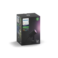 Spot, Set D'Extension Philips Hue Ambiance White & Color Waca Lily Led Noir, 1 Lumiere, Changeur De Couleurs
