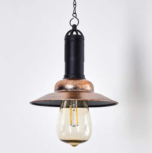 Suspension Anaheim Led Cuivre, Noir, 1 Lumiere