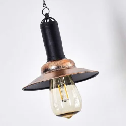 Suspension Anaheim Led Cuivre, Noir, 1 Lumiere