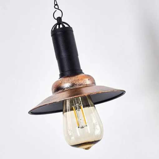 Suspension Anaheim Led Cuivre, Noir, 1 Lumiere