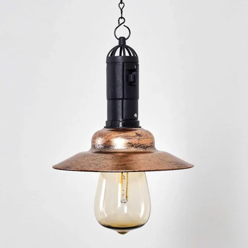 Suspension Anaheim Led Cuivre, Noir, 1 Lumiere