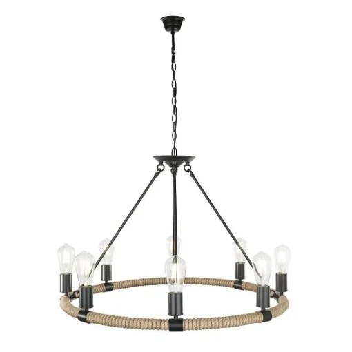 Suspension Globo Ulleu Noir, 8 Lumieres