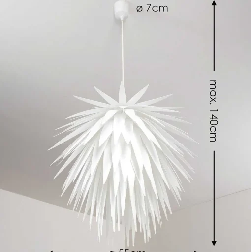 Suspension Grinder Blanc, 1 Lumiere