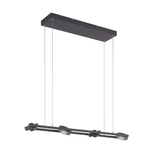 Suspension Paul Neuhaus Q-Mia Led Anthracite, 16 Lumieres, Telecommandes, Changeur De Couleurs