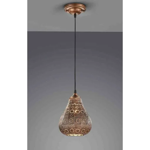Suspension Trio Jasmin Cuivre, 1 Lumiere
