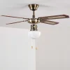 Ventilateurs De Plafond Morea Vieux Laiton, Bois Fonce, 1 Lumiere
